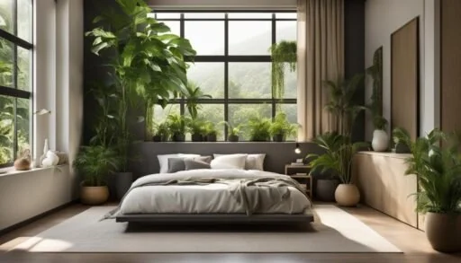 Wood element represented with plants in Feng Shui Bedroom Elements