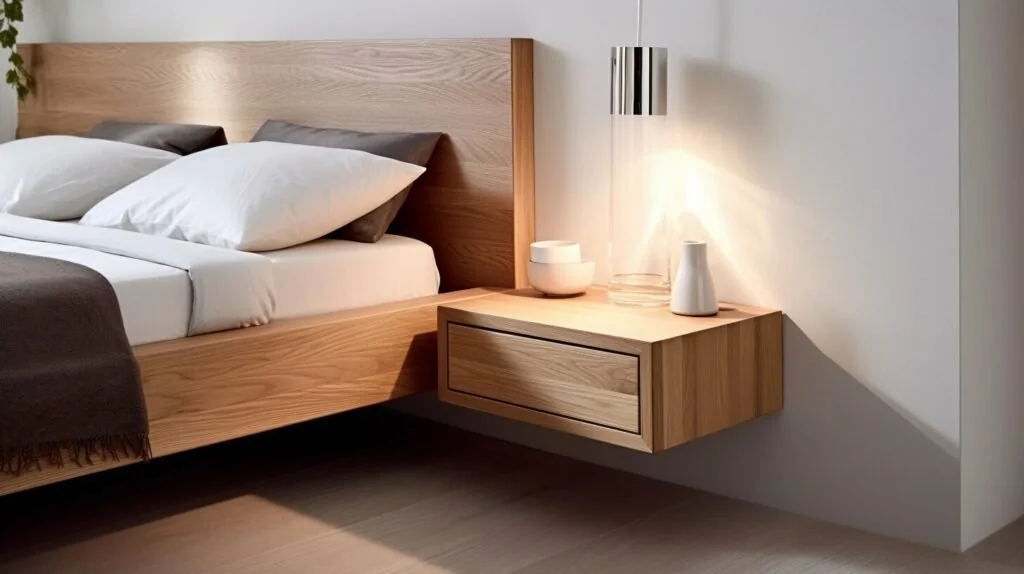 modern bedside tables — floating wall-mounted option