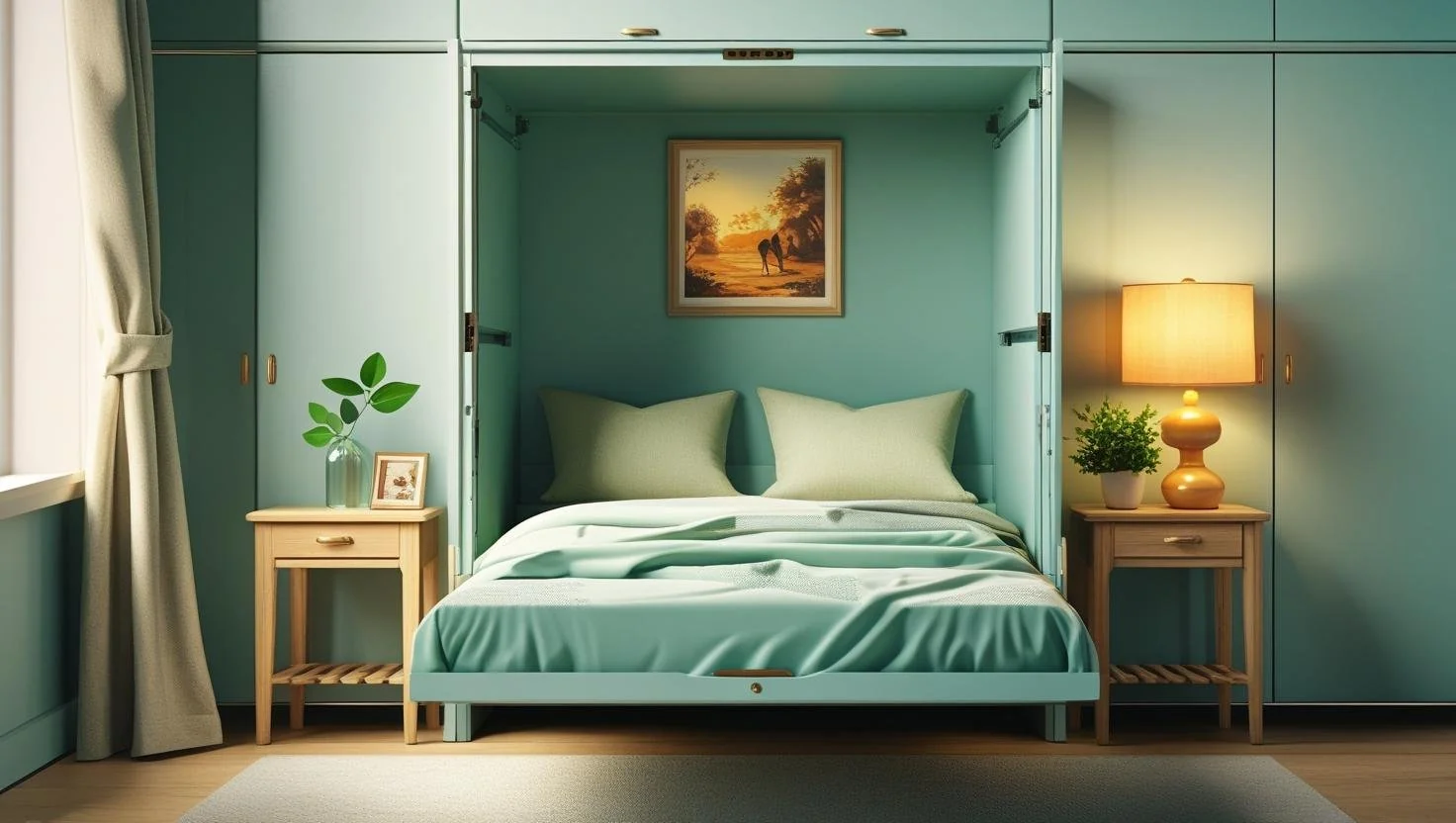 Fold away bed comparison of cabinet, Murphy, and ottoman models