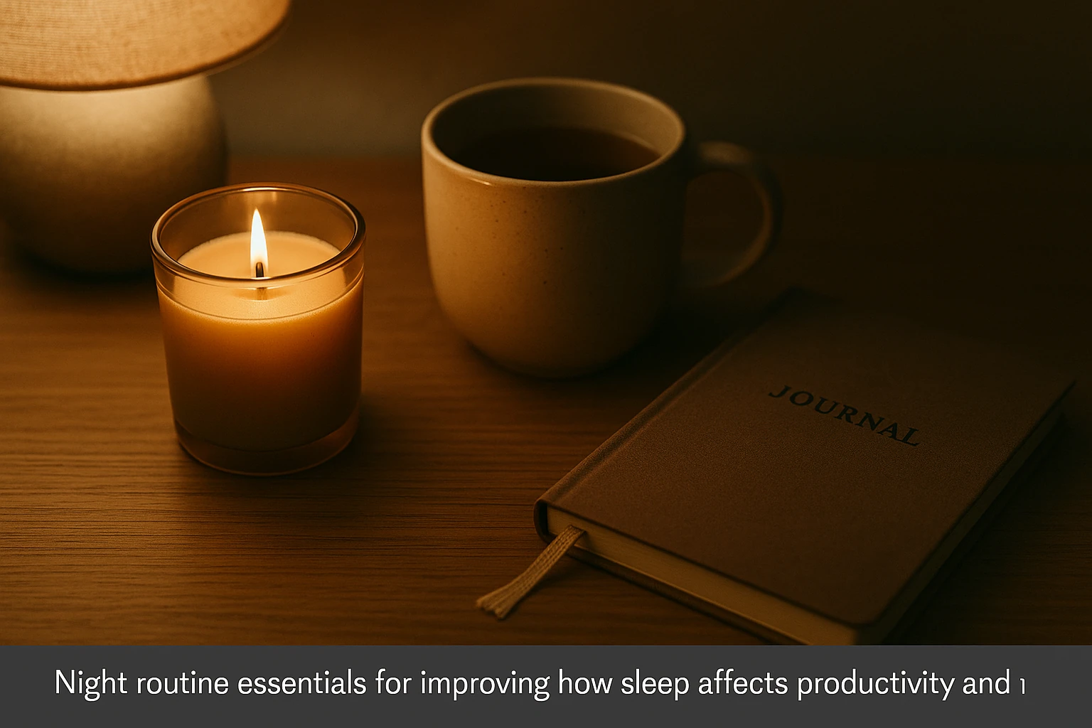 How sleep affects productivity and focus with a night routine illustration