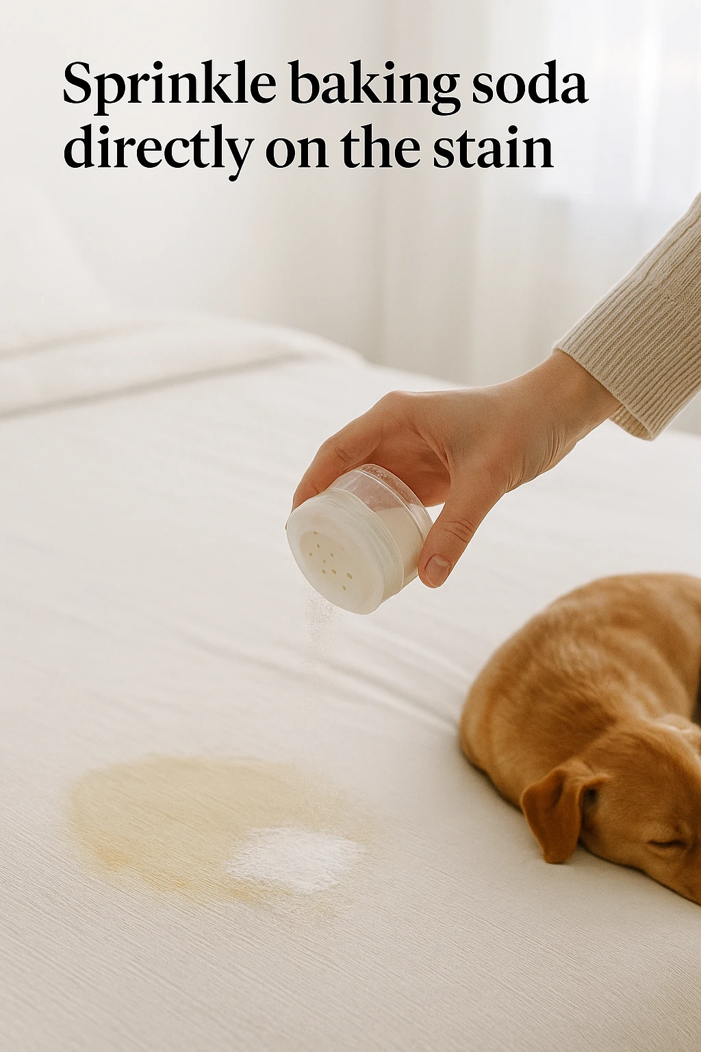 How to clean a mattress from pee with baking soda and vinegar. 