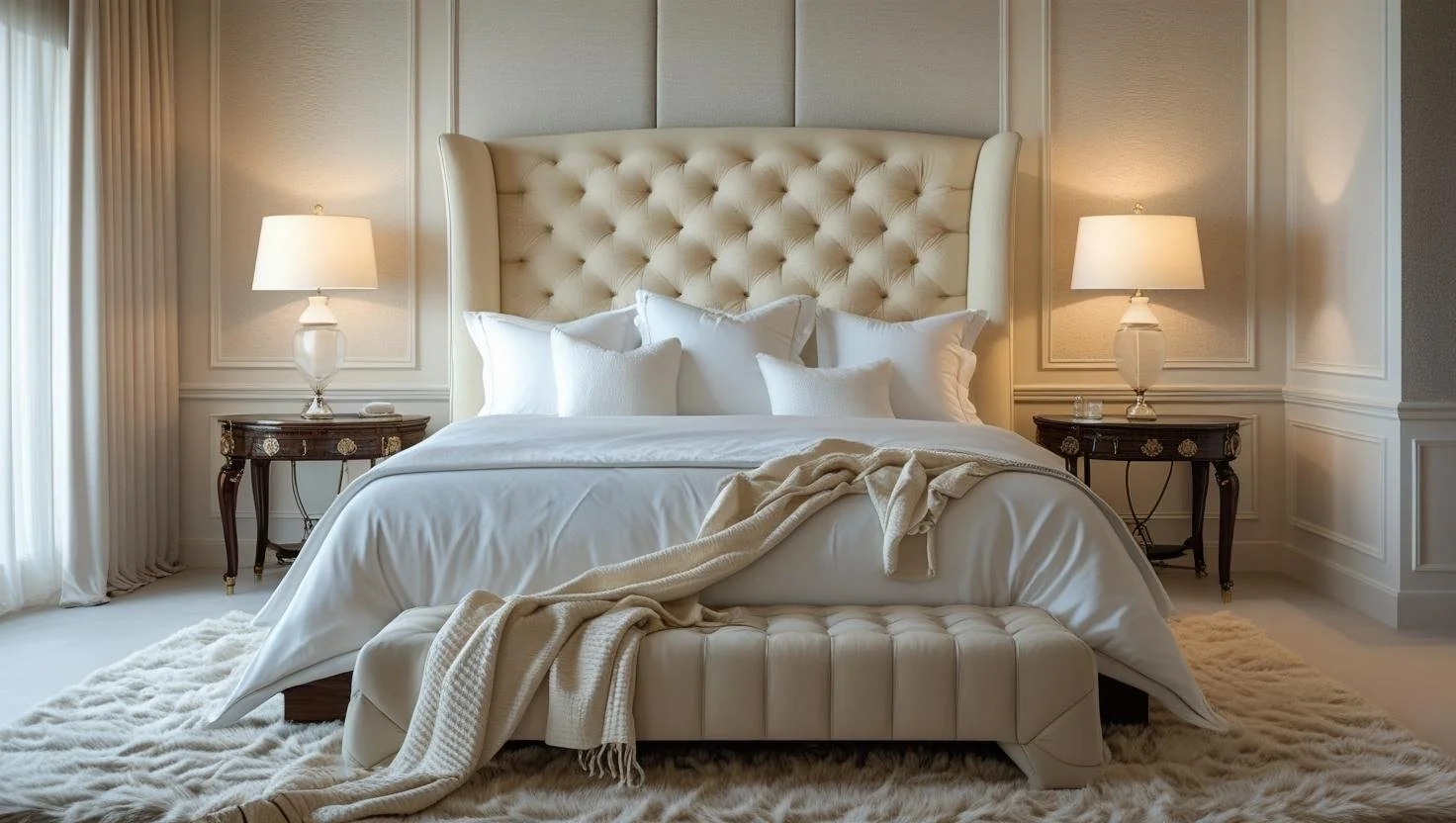 luxurious king bed frames in modern bedroom