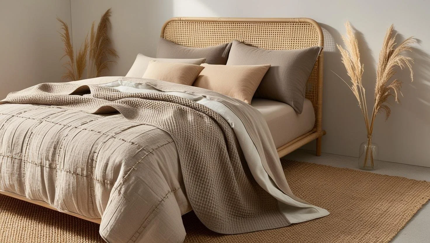 how to layer bedding with soft cotton or linen sheets