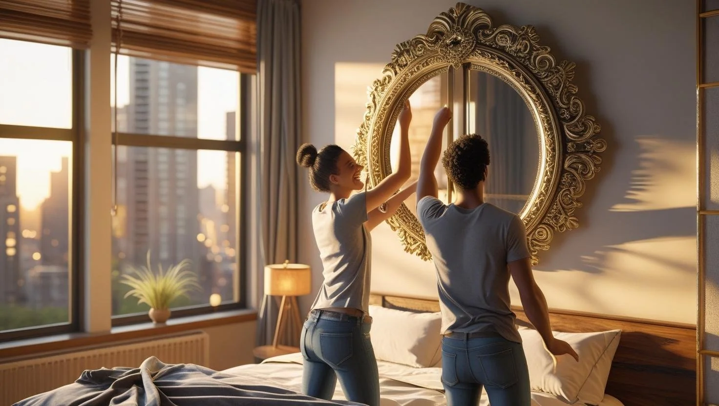 modern mirror decorating ideas for bedroom mood