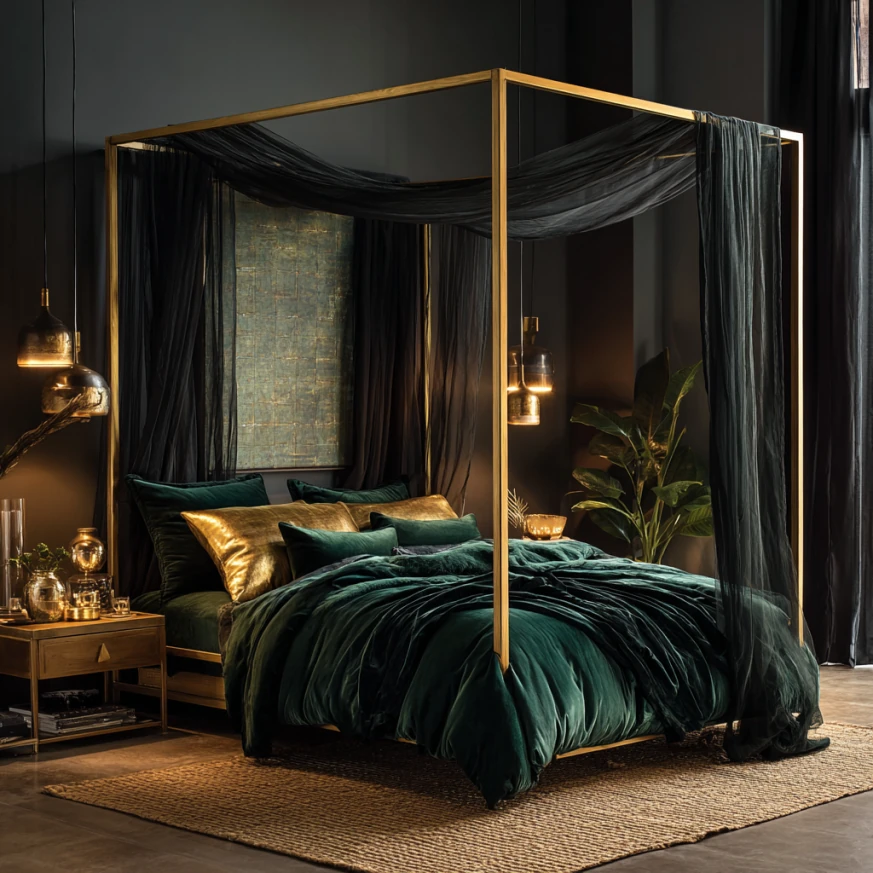 Canopy bed the ultimate blend of romance in moody romantic bedroom
