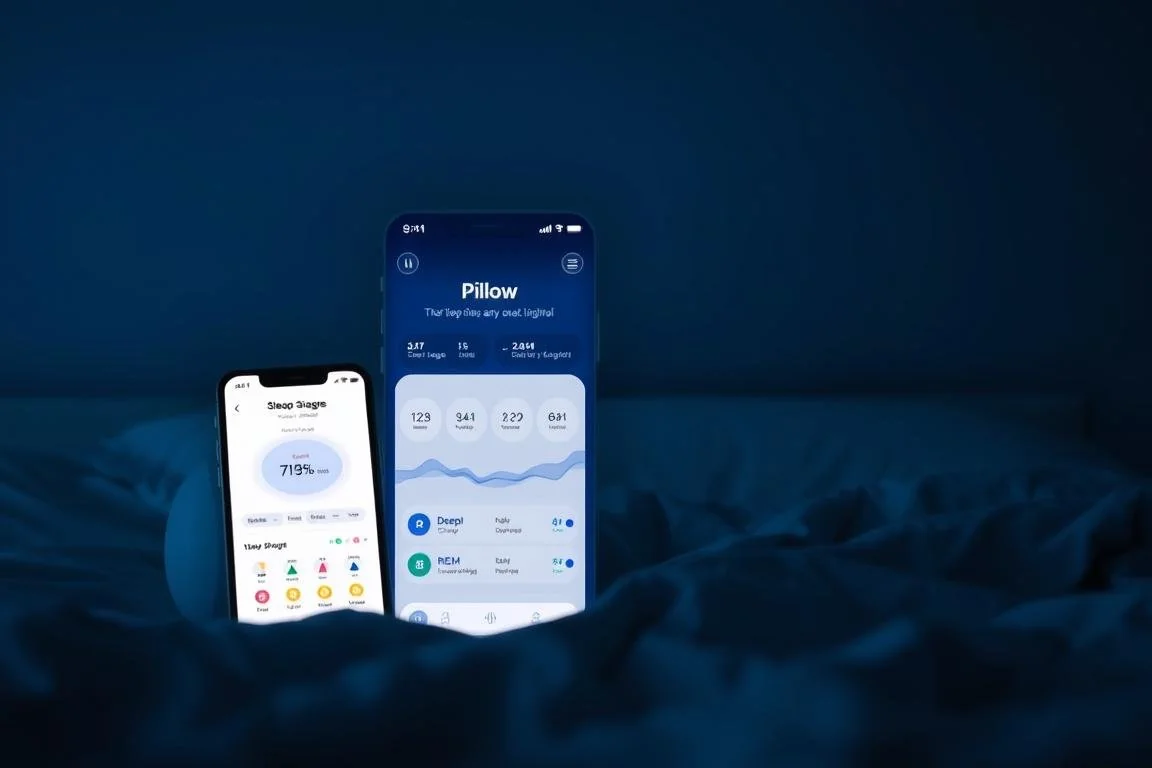 Pillow sleep app showing color-coded stages and smart alarms - sleep apps