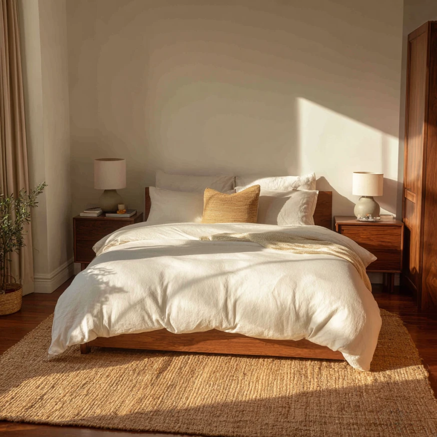 queen bed size in feet in a 10 by 12 room layout