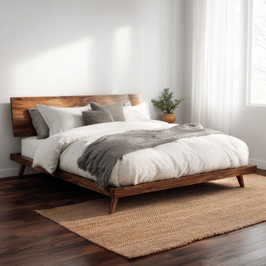 This storage design shows drawers under a queen mattress bed frame, illustrating how a queen mattress bed frame can add organization without taking more floor space.