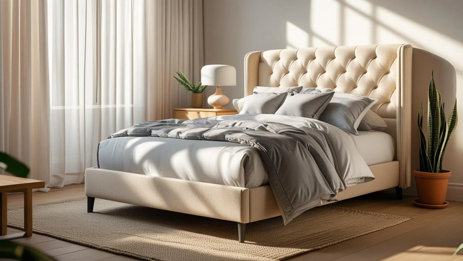 Queen size storage bed frame with drawers and modern design