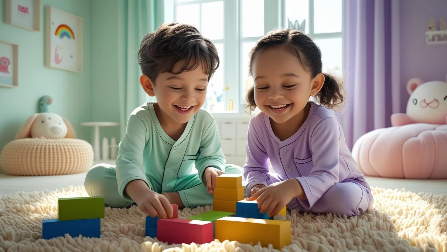 Sustainable bedroom carpet with natural textures and colors supporting bedroom carpet trends 2024