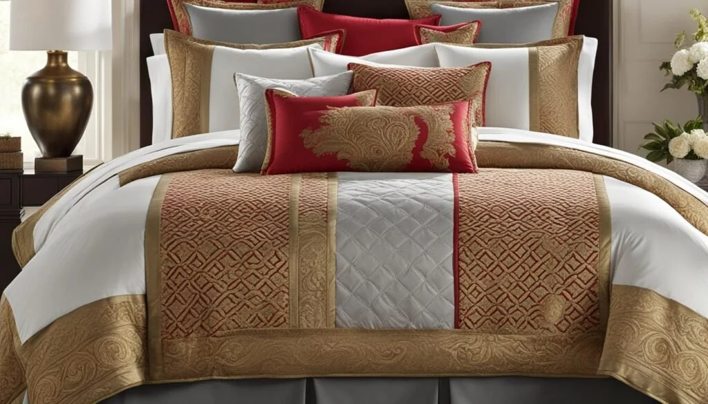 Sheraton style shams with clean lines and neutral tones