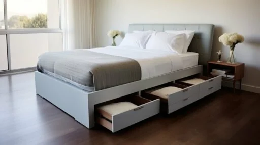 Multi-functional bed frames with built-in storage for small bedrooms