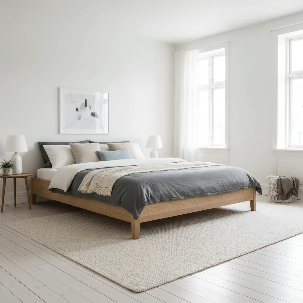 Sleek modern platform bed frame, one of the best bed frames for tall p featuring bed frames tall people