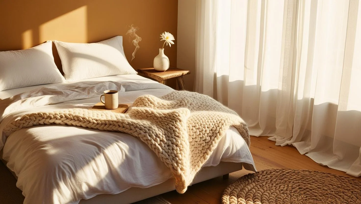 Coyuchi bedding in soft neutrals for sustainable sleep design