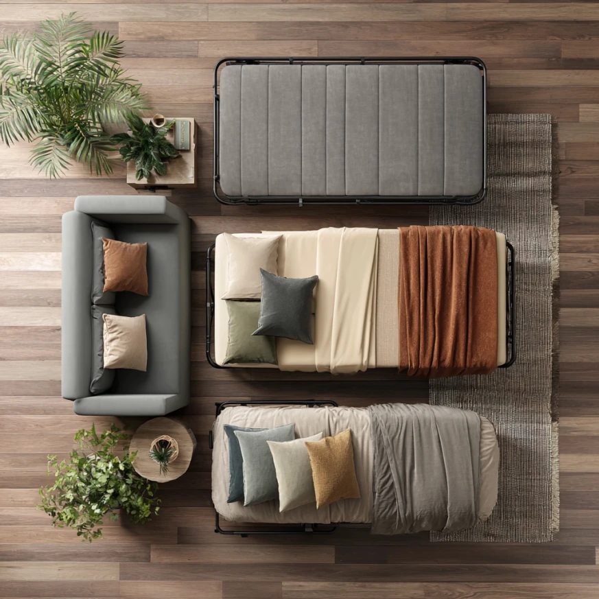 top-down comparison of folding queen beds