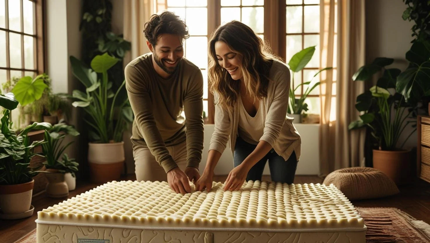 Types of mattresses explained with closeup of memory foam design