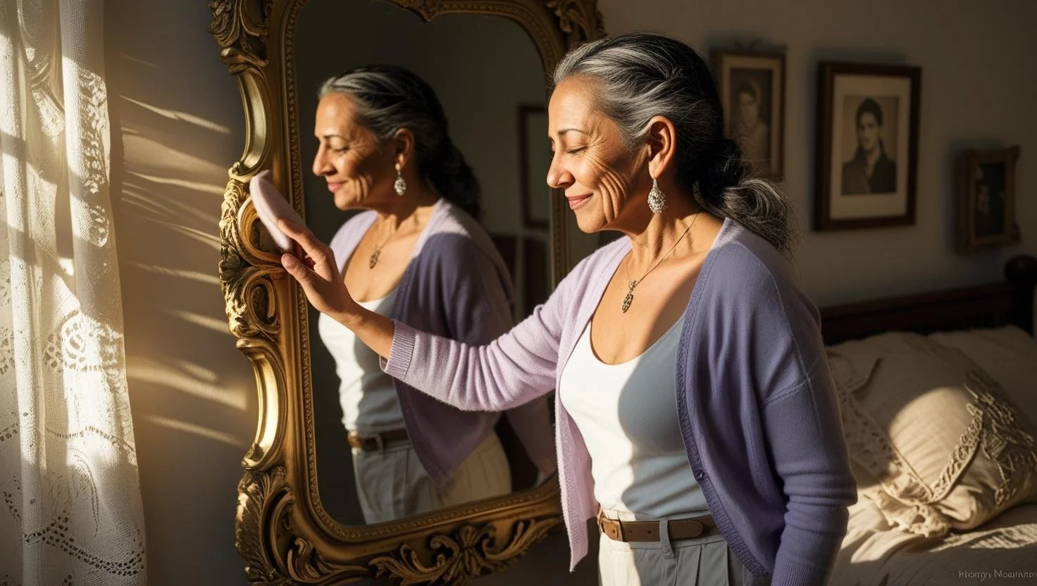 Vintage mirrors for bedroom on wardrobe doors with antique finish