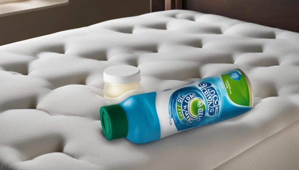 A generous layer of baking soda demonstrates how to clean urine memory foam mattress while pulling out trapped moisture.