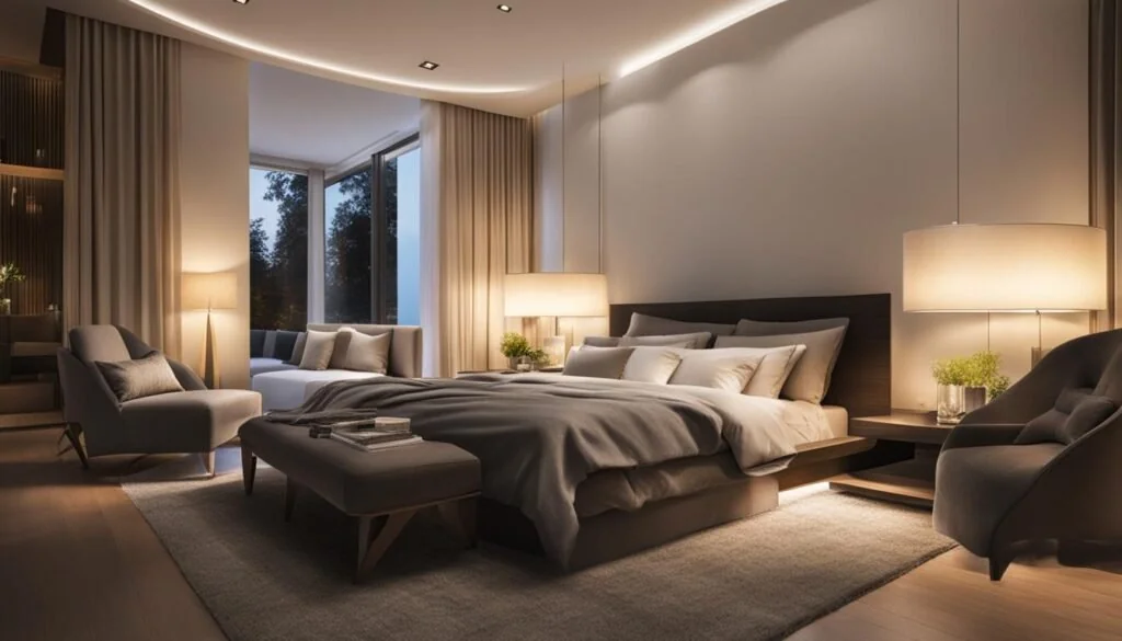 Automated lighting helps in creating the ideal sleep environment