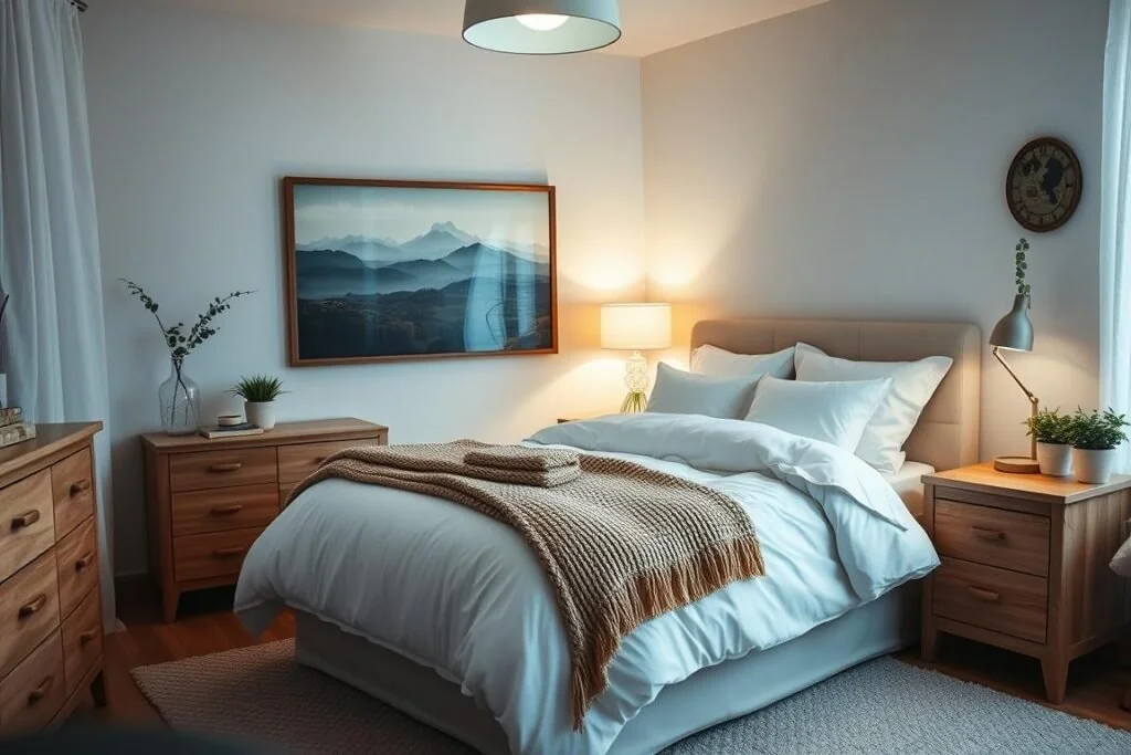 An optimal sleep environment with a dark, cool, quiet bedroom setup - featuring create perfect sleep