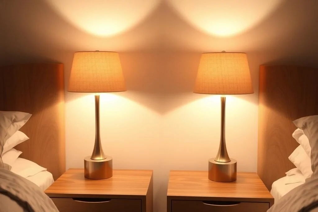 cozy bedroom lighting ideas with low-profile ceiling fixtures