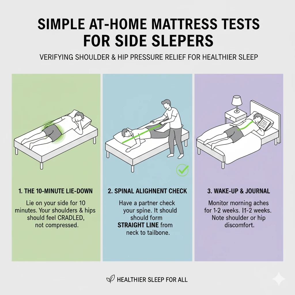 Simple at-home tests for the best mattress for side sleepers to verify featuring mattress side sleepers