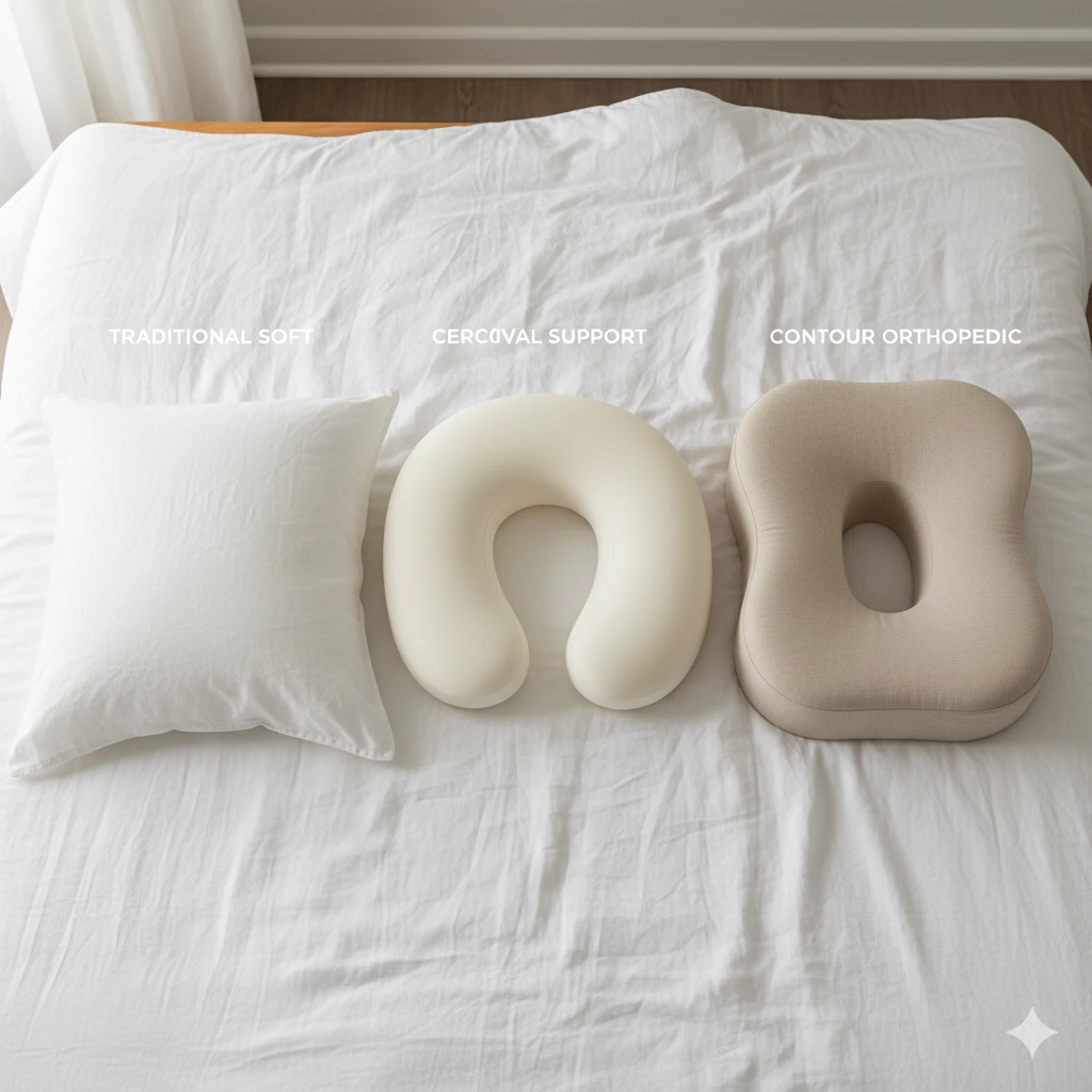 Cervical pillow types for the best pillow for neck pain and posture featuring finding perfect pillow