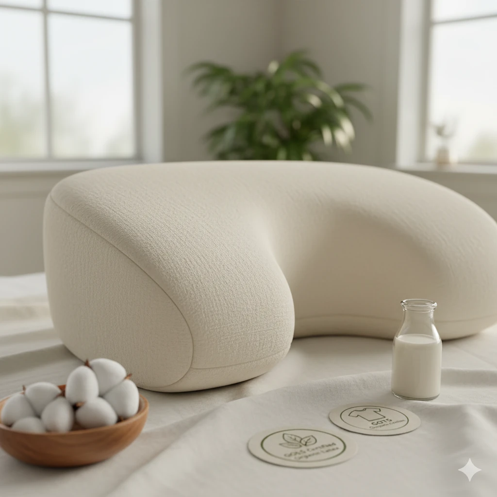 Eco-friendly best pillow for neck pain made with organic latex and cotton featuring finding perfect pillow