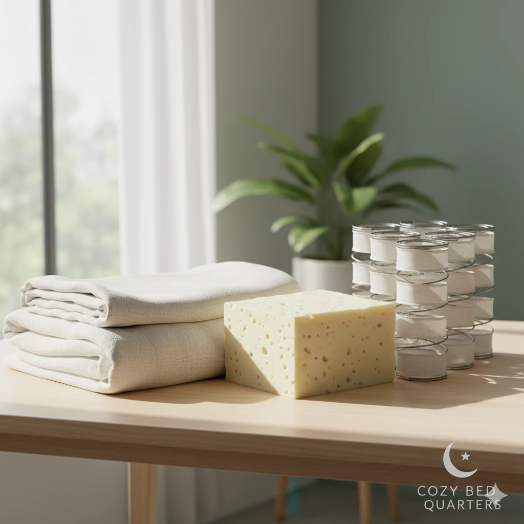 eco-friendly memory foam vs hybrid mattress materials with organic cot featuring memory foam vs. hybrid