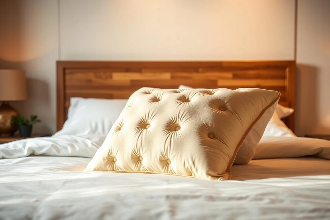 euro shams styled on a layered neutral bed - use euro shams make