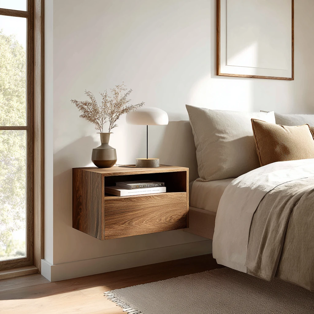 Floating nightstand ideas that save space in small bedrooms