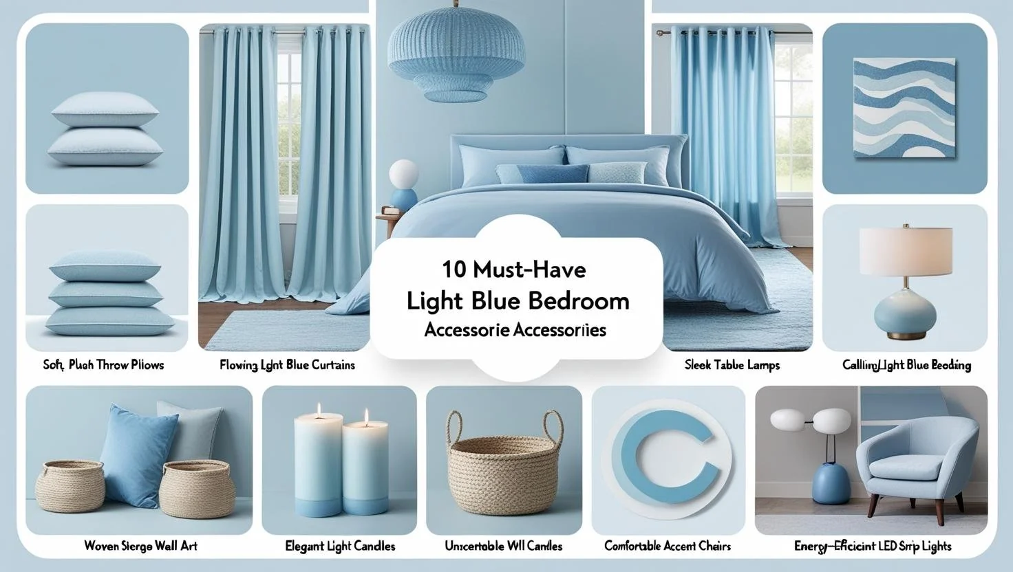 light blue bedroom accessories ideas styled for a peaceful vibe