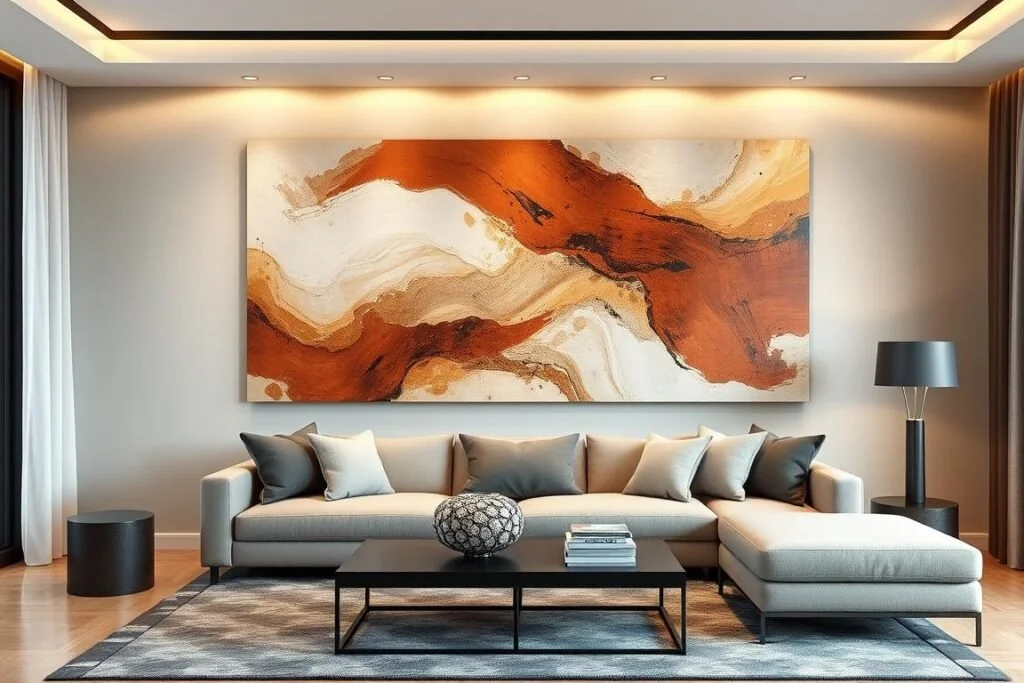Wall Art Masculine canvas over sofa - wall art men's bedrooms