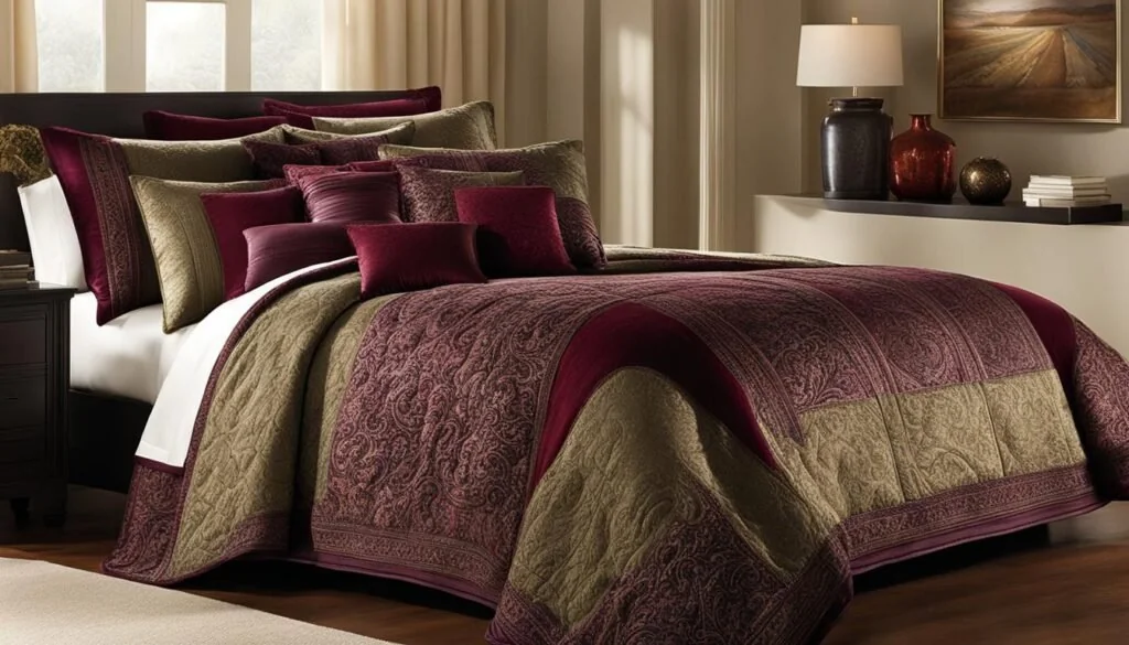 Best Bedding Types – luxury coverlet layered on a neatly made bed for a cozy and elegant look