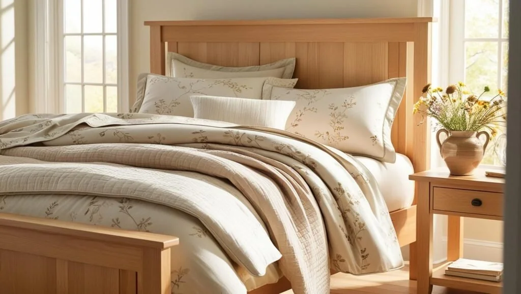 rustic bedroom featuring luxury wooden bed frames