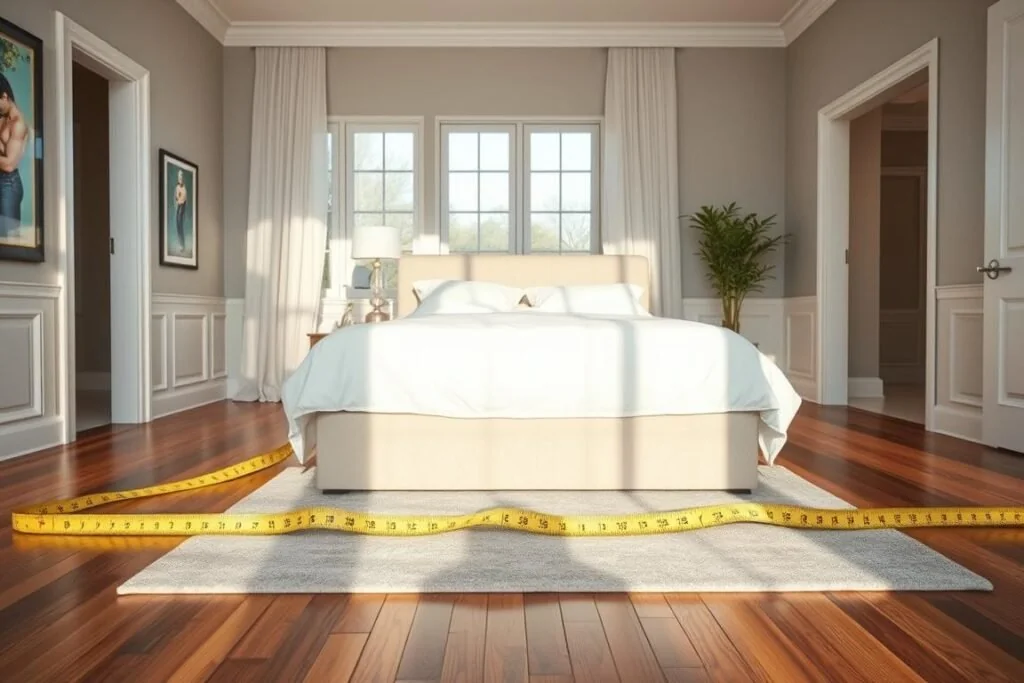 Measure bedroom inches to choose the right rug size for king bed - rug size king bed