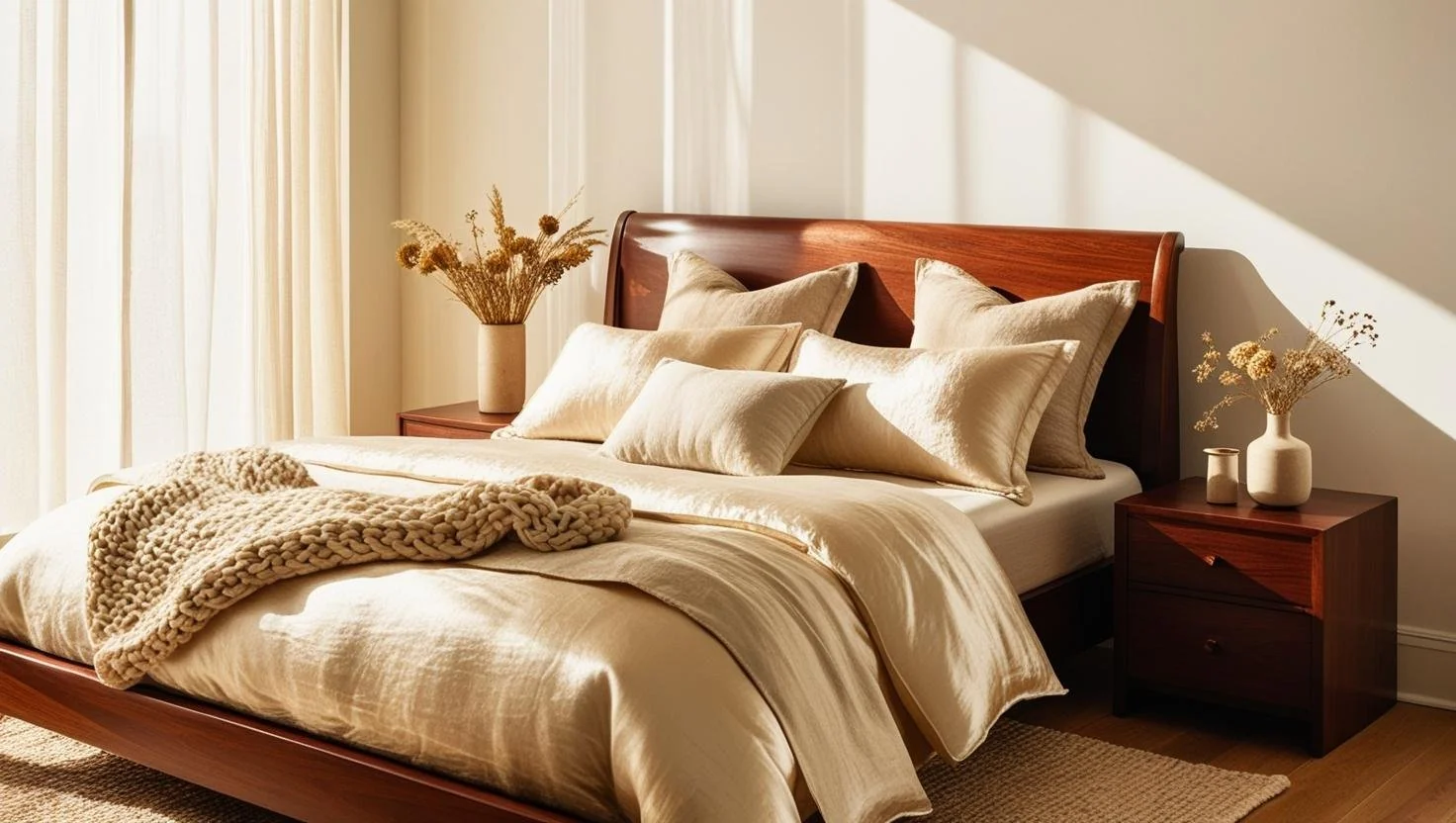 queen bed frame luxury wooden with minimalist bedroom decor