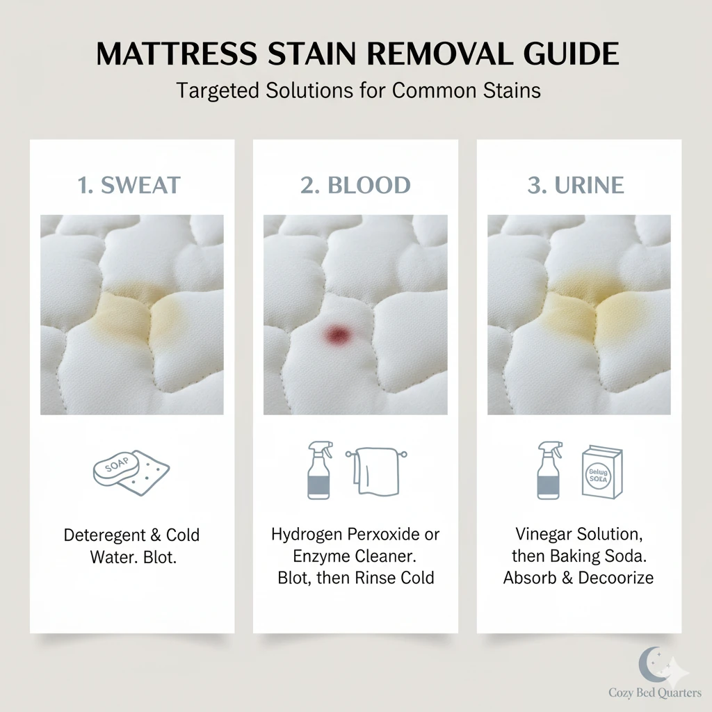 targeted methods showing how to clean a mattress based on sweat, blood featuring clean mattress