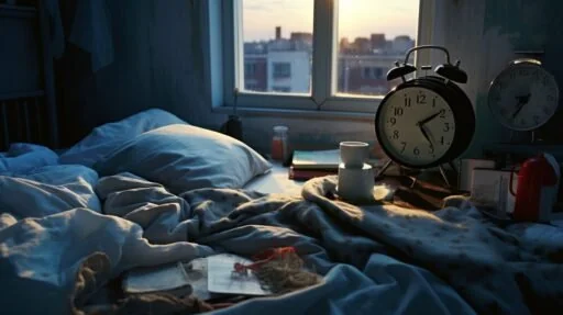 A simple diagram linking stress, screens, and lost deep sleep to the focus keyword The Psychology of Bedtime.