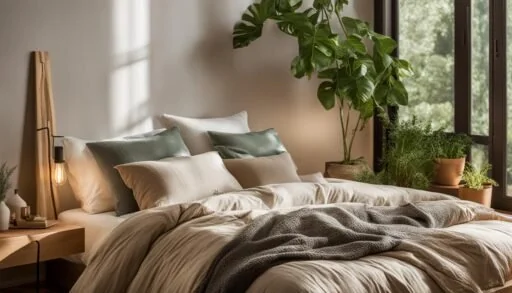 Best Eco Friendly Bedding Options hemp and cotton blend on bed