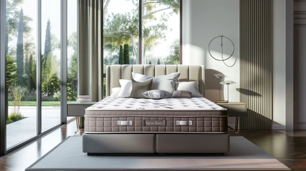 Spacious king mattress in a bright bedroom showing how bed size and sleep quality connect