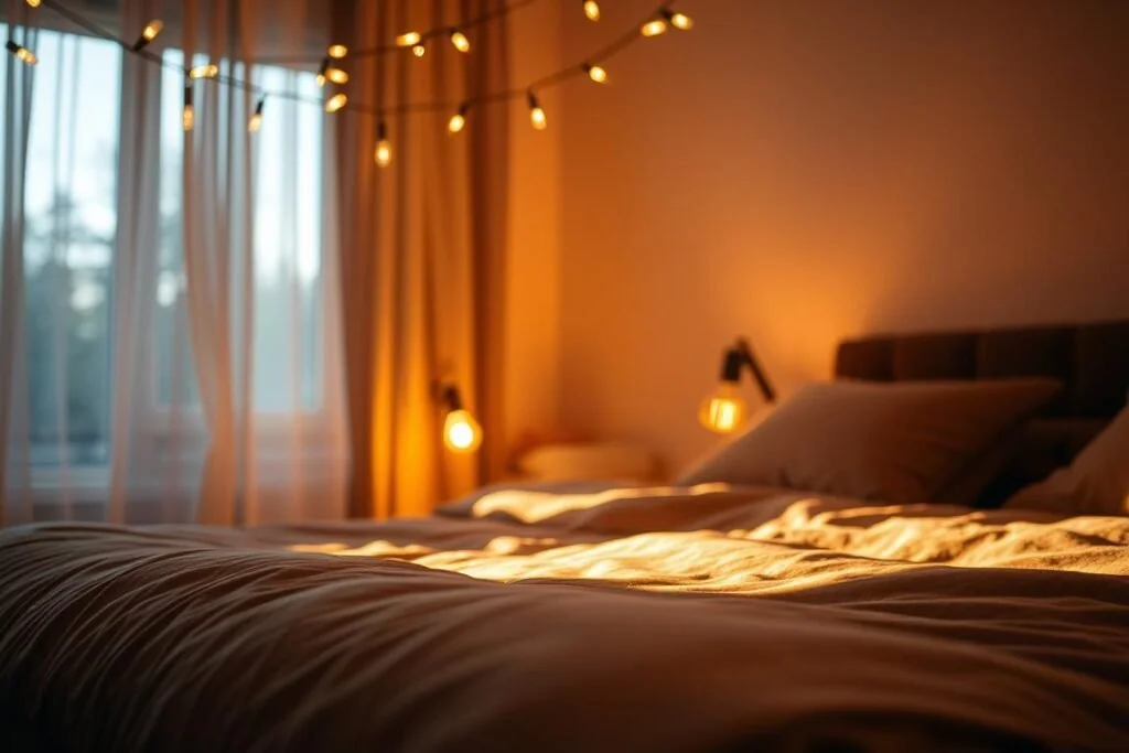 Cozy Bedroom Lighting with warm 2700K glow in a restful space - create lighting bedroom