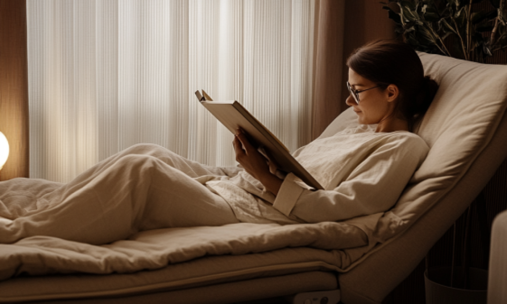 Adjustable Bed 3 Adjustable bed baseswith ergonomic lumbar support for reading in bed.