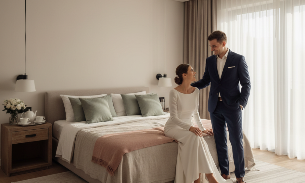 Bedding Ceremonies Hero "Modern wedding reflecting the disappearance of bedding ceremonies and rise of private traditions"