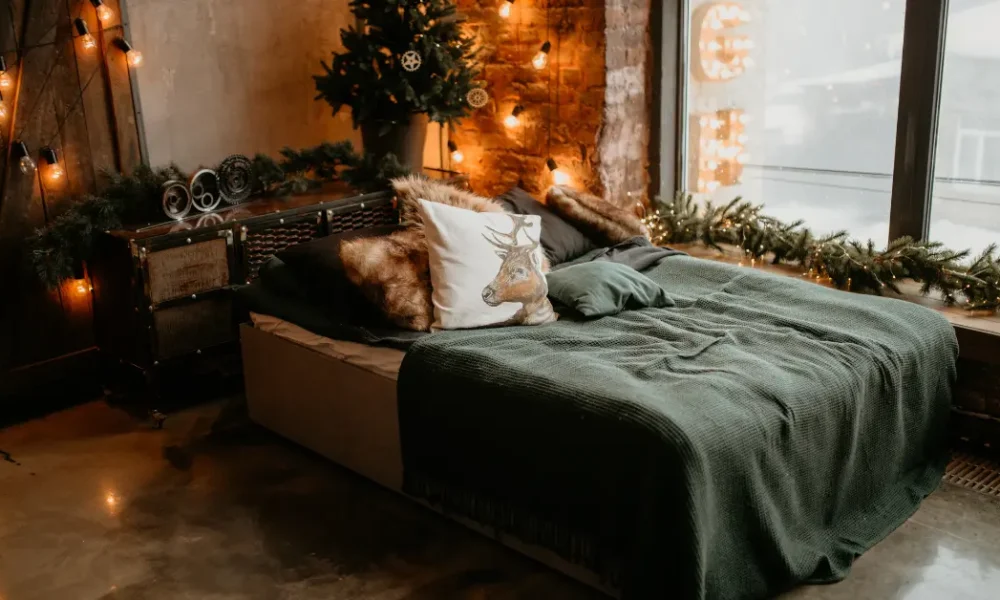 cozy Christmas bedroom