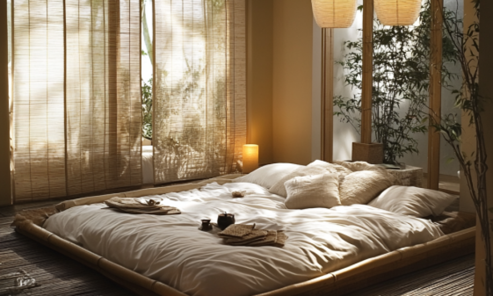 harmonious Feng Shui bedroom designed for relaxation and balance.
