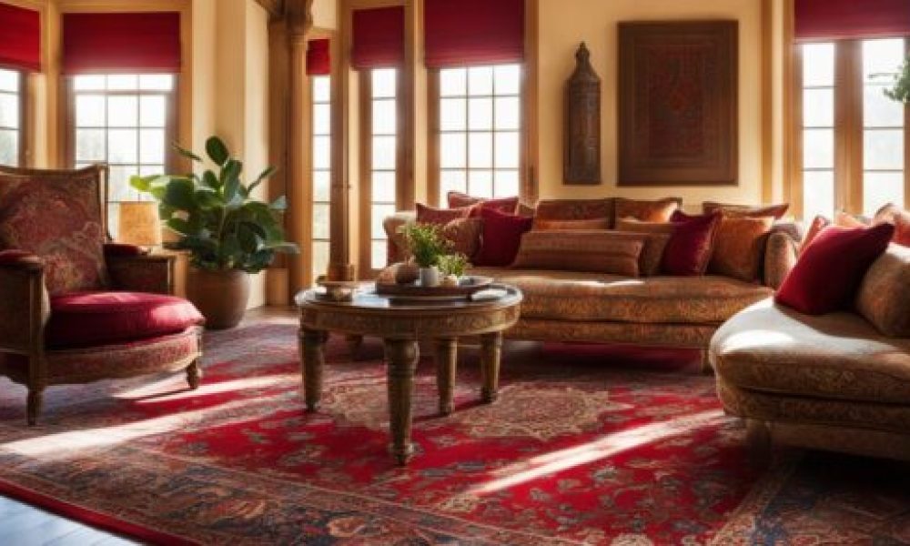 Cozy reading nook featuring plush textures and quality rugs and carpets that add warmth and elegance