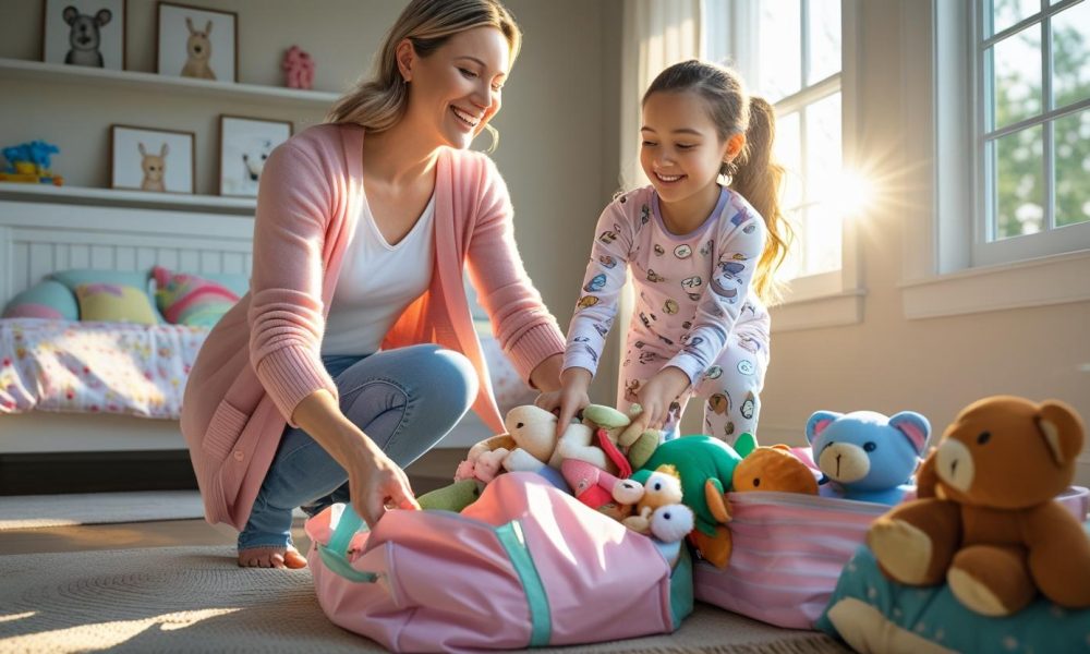 rolled clothes neatly packed in under-bed storage bags