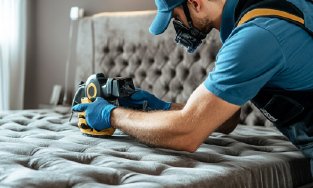 Professional upholstery cleaning to maintain velvet bed frame