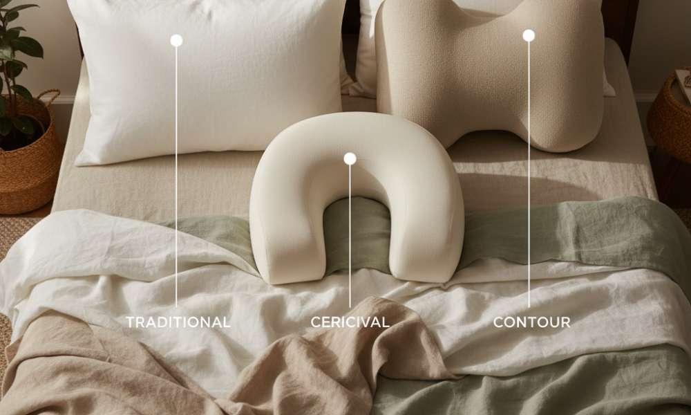Best pillow for neck pain guide showing pillow types and alignment tips